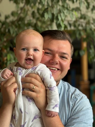 Gabe Kramer shows off his daughter, Ruth.